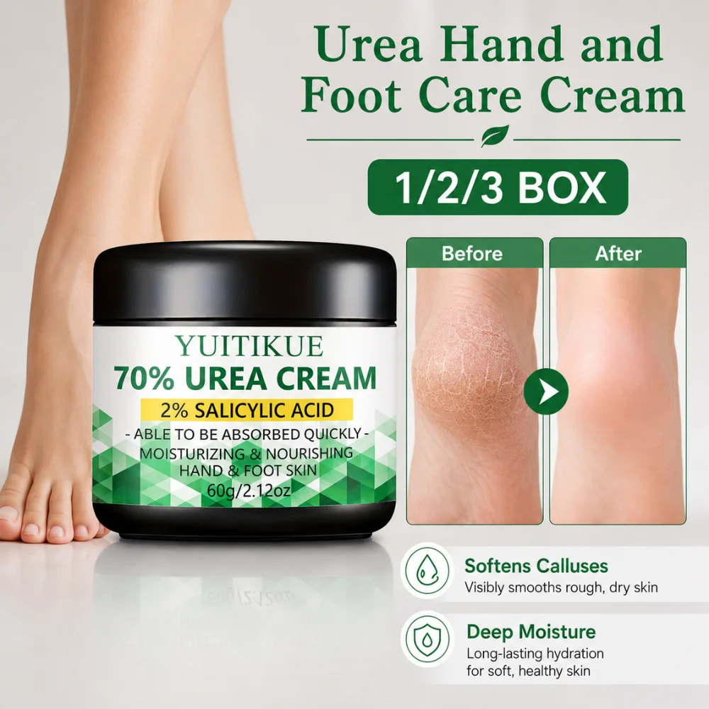 Urea Foot Cream - ครีมยูรี 70% สูตรกรดซาลิไซลิก 2% ครีมบำรุงผิวชุ่มชื้นและบำรุงล้ำลึก สำหรับดูแลส้นเท้าแห้งและผิวหนังที่ตายแล้ว