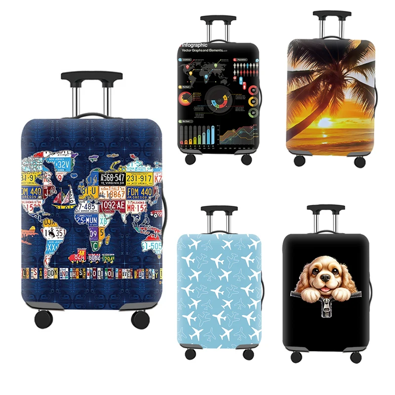 Чехол для багажа, чехол для чемодана, эластичная защита для багажа, пылезащитный чехол для багажа, подходит для чемодана 18-32 дюймов для путешествий