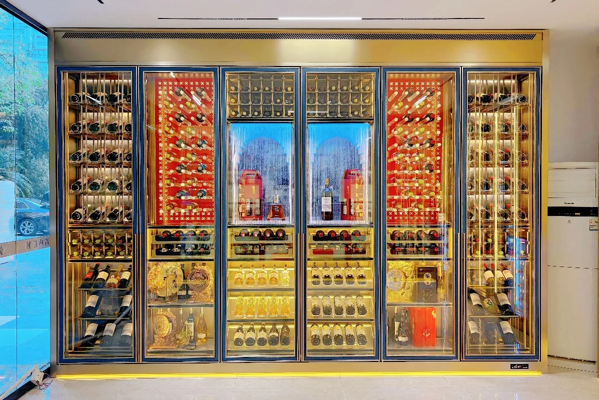 

Настраиваемая винная полка из нержавеющей стали, сигарный шкаф, металлический стеклянный погреб с постоянной температурой и влажностью для хранения красного вина