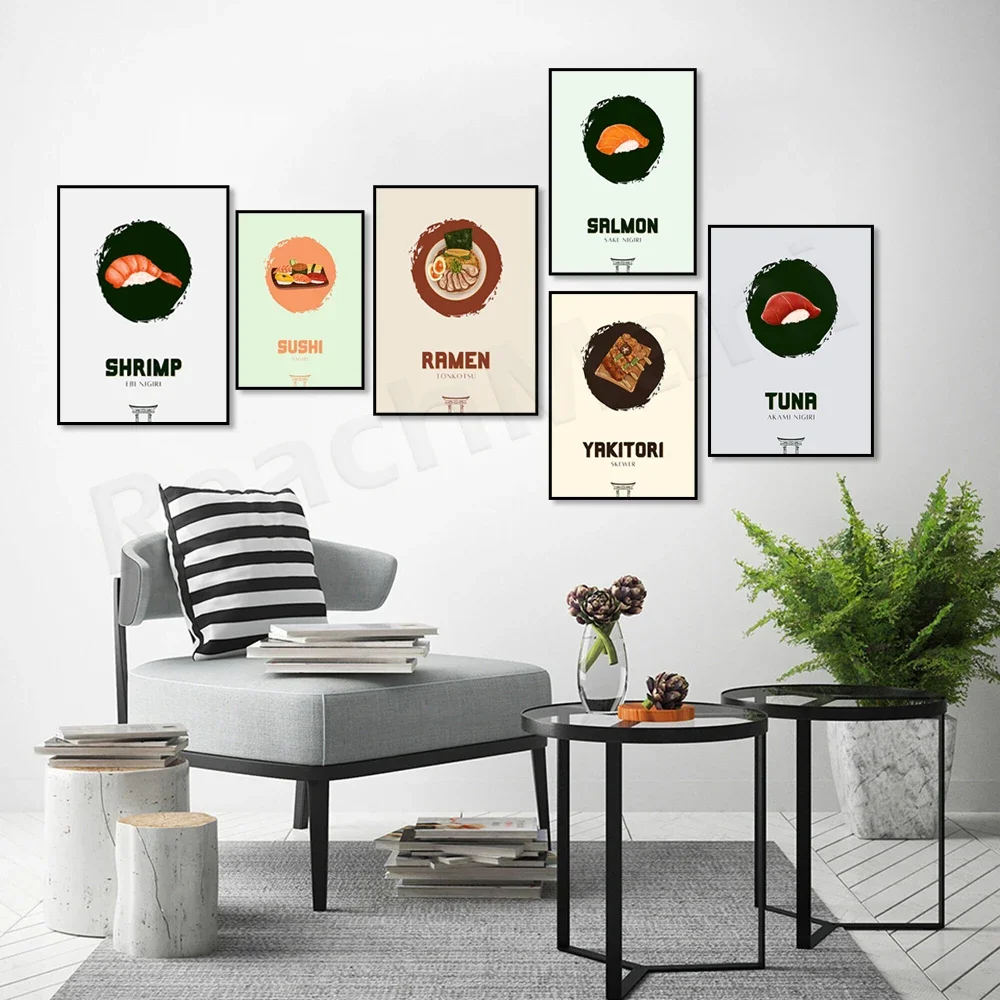 Japanese Wall Art Food, Sushi Print, Sushi, Yakitori, Ramen, Japanese Prints, Japanese Gifts, Japanese Food Kitchen Decor