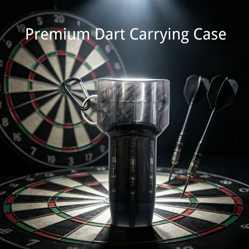 New transparent dart box with multiple color options. Professional-grade impact-resistant portable box for steelandsoft-tipdarts