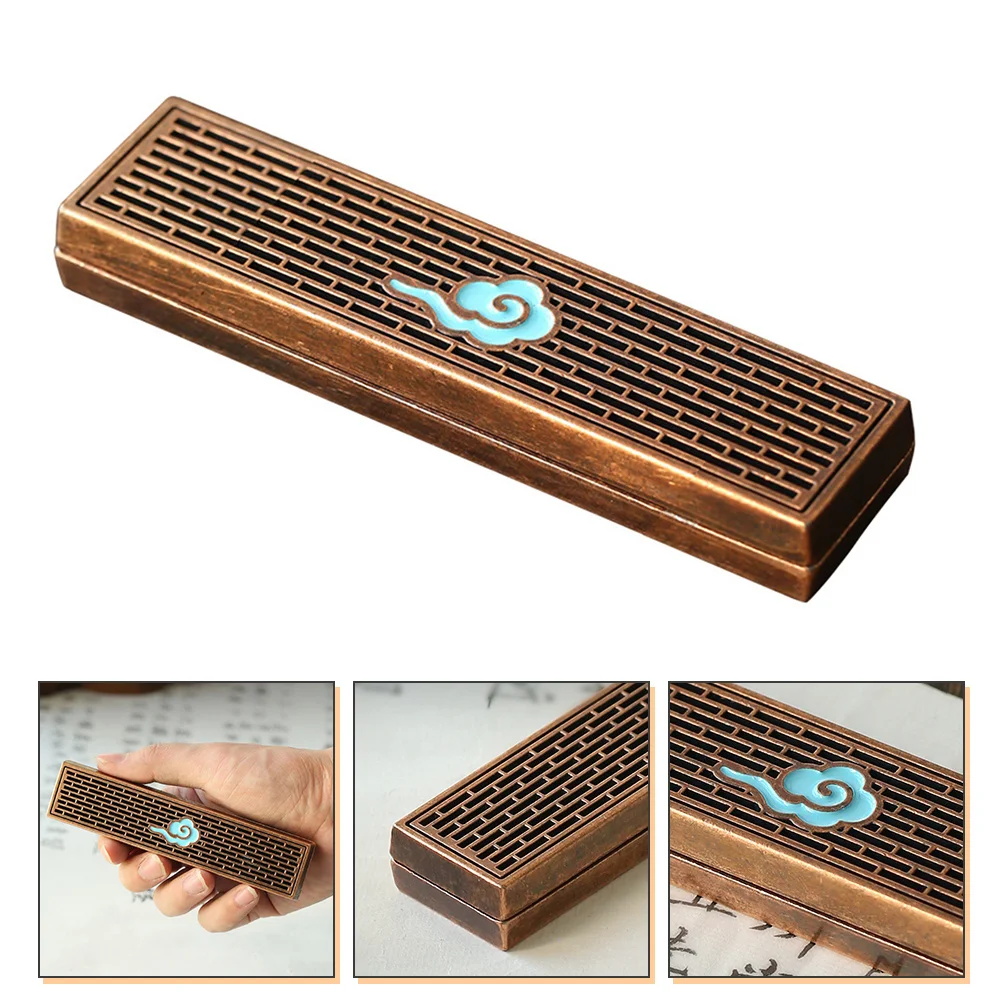 

Auspicious Clouds Incense Box Rectangle Hollow Sandalwood Burner Practical Aromatherapy Holder for Relaxation Meditation Home