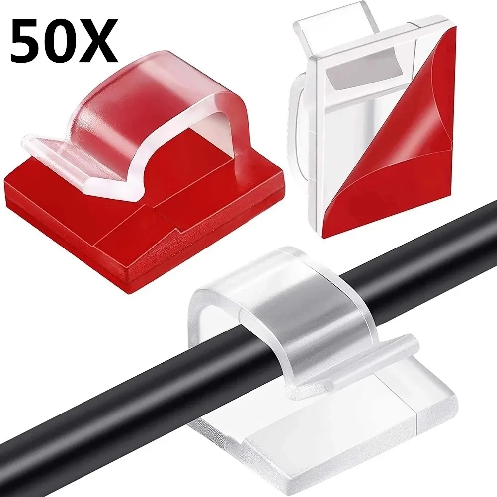 

10/20/50PCS Cable Organizer USB Cable Winder Desktop Tidy Management Clips Cable Holder For Mouse Headphone Wire Organizer