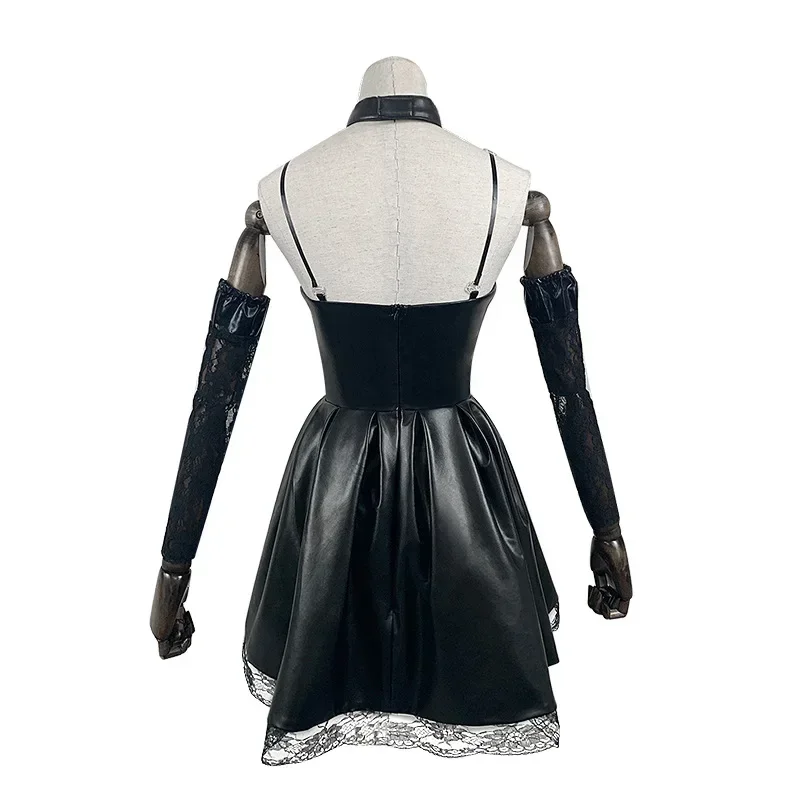 Cosbao anime death note cosplay trajes misa amane imitação de couro sexy vestido uniforme roupa trajes de halloween para mulher ves