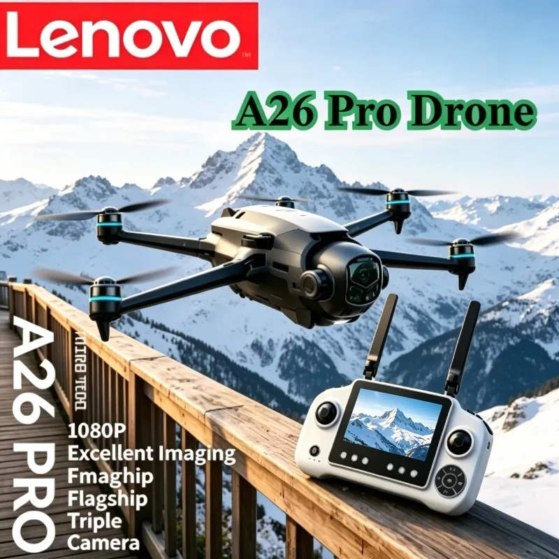 

Lenovo A26Pro RC Quadcopter Foldable 4K HD FPV Drone Triple Camera Brushless Motor Smart Obstacle Avoidance for Outdoor Shooting