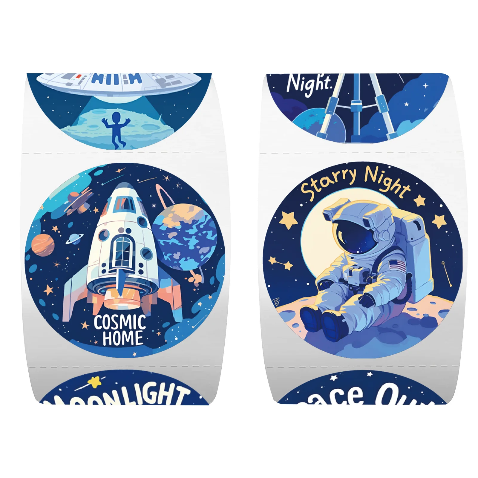 500 قطعة/لفة لطيف رائد الفضاء لفة ملصقات الديكور الإبداعي هدية للأطفال DIY بها بنفسك ختم ملصقات القرطاسية الديكور #1