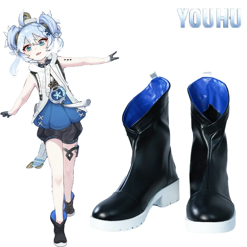 Youhu Cosplay Wuthering Waves Role Play Shoes Party Carnival Fashion Sweet Black Leather Short Boots Women Men Halloween Party