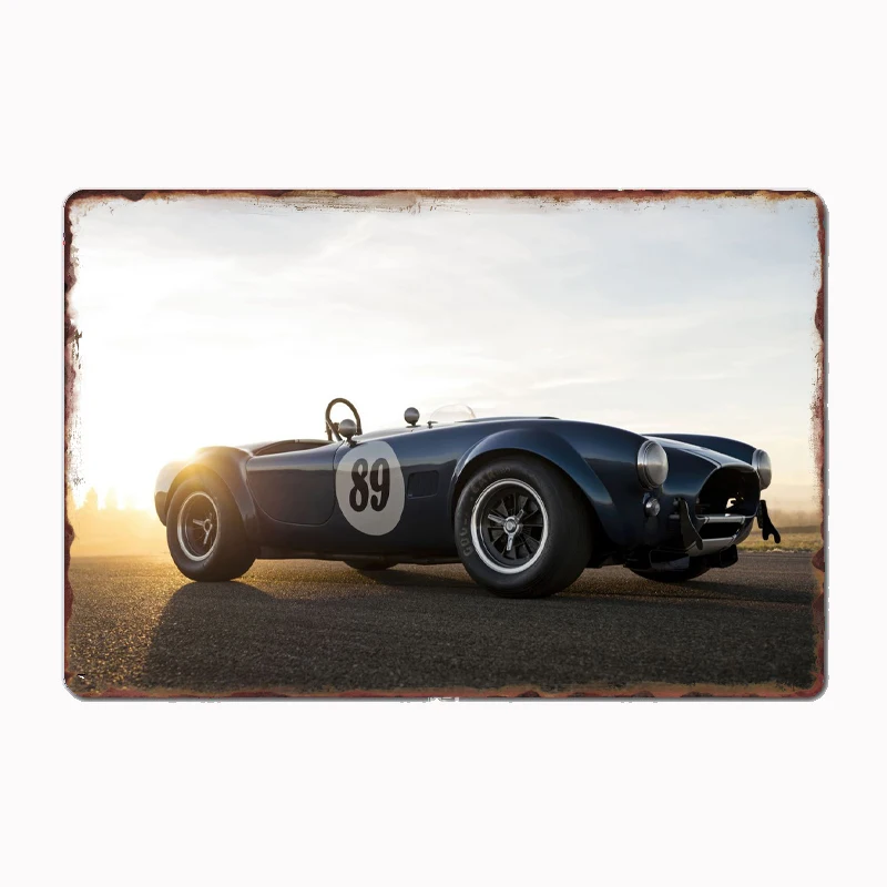 

Vintage Shelby Cobra 1963 Le Mans Poster Metal Sign Bathroom Room Wall Decor Tin Home Decoration