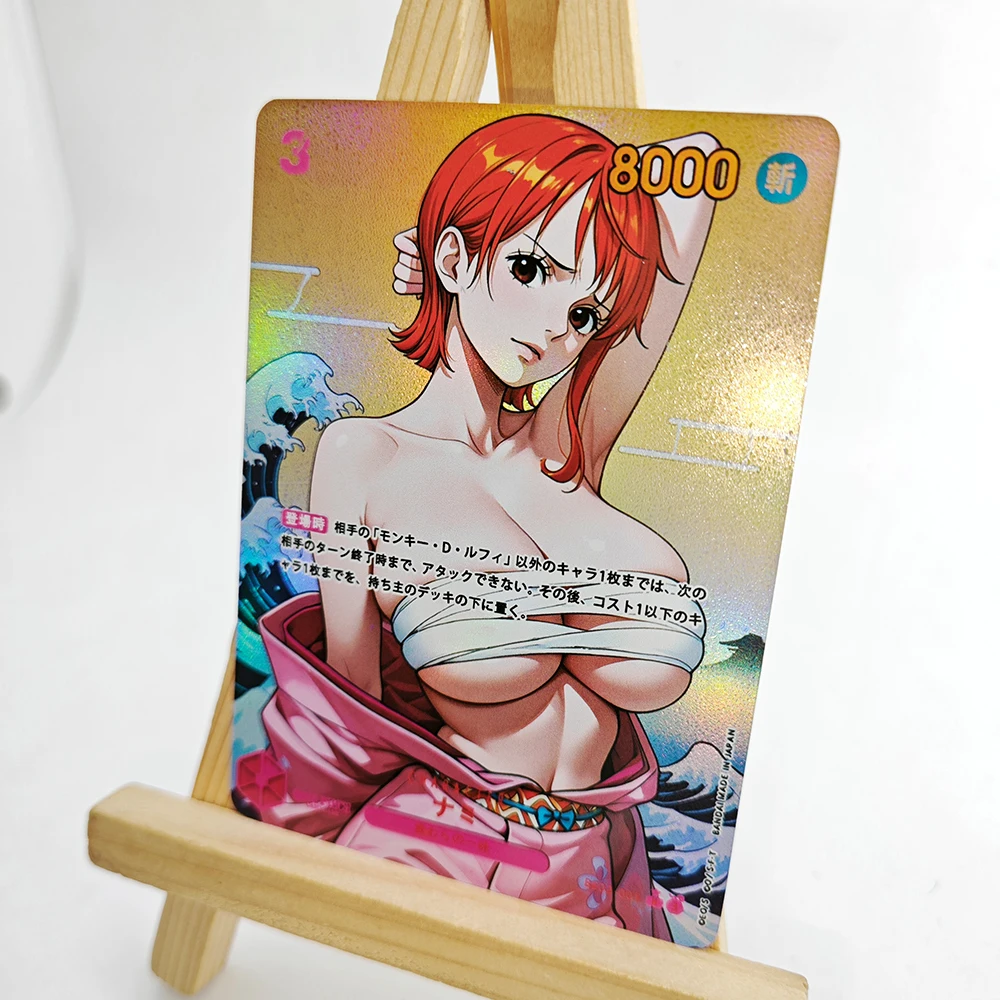 One Piece Collectible Cards Hancock Nami Robin Rebecca Yamato DIY 9PCS/SET Rainbow Glitter texture laser Anime boy holiday gifts
