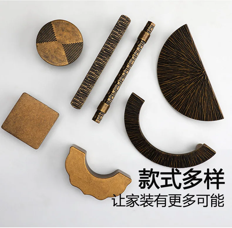 YUTOKO Antiker Bronze-Schrankgriff im chinesischen Stil, Einloch-Schubladengriff, kleiner Griff für Schränke und Aufbewahrungsschränke – Detail 3