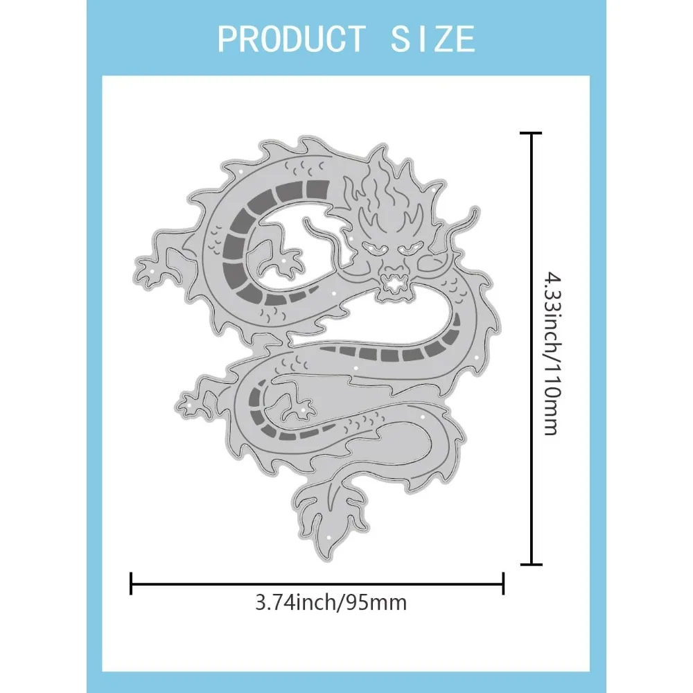 1 Stücke Chinesischer Drache DIY Prägeschablone Dekorative Stanzformen Metallschablonen Prägeordner für die Herstellung von Urlaubskarten