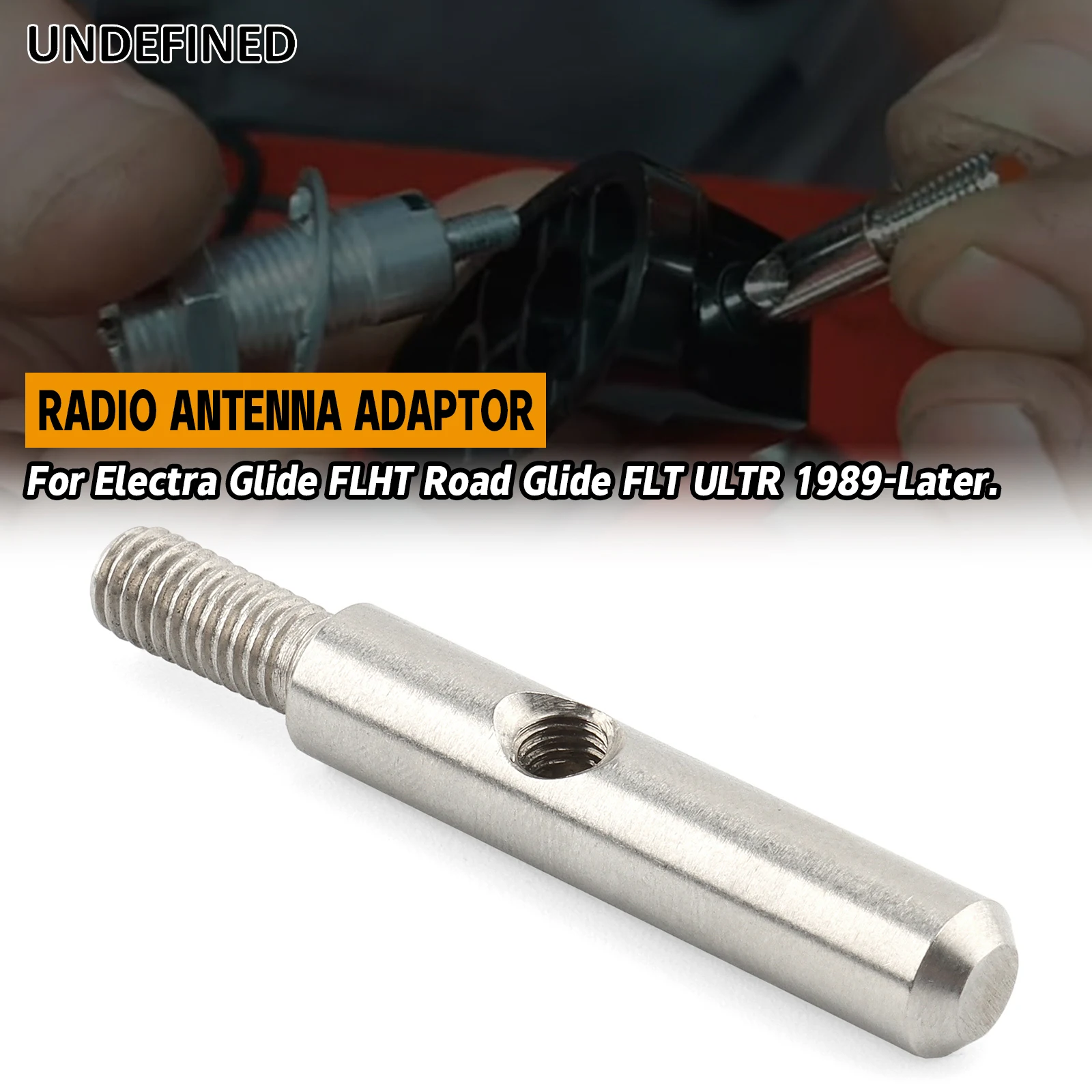 

Stainless Steel 1P Radio Antenna Adaptor For Harley Electra Glide FLHT Road Glide FLT ULTR 1989-Later Replace OEM 76260-89