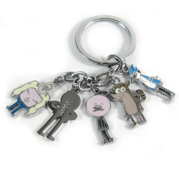 HALDER Regular Show Anime Cartoon 5 Enamel Pendant Alloy Metal Keychain Keyring Backpack Accessories Gift