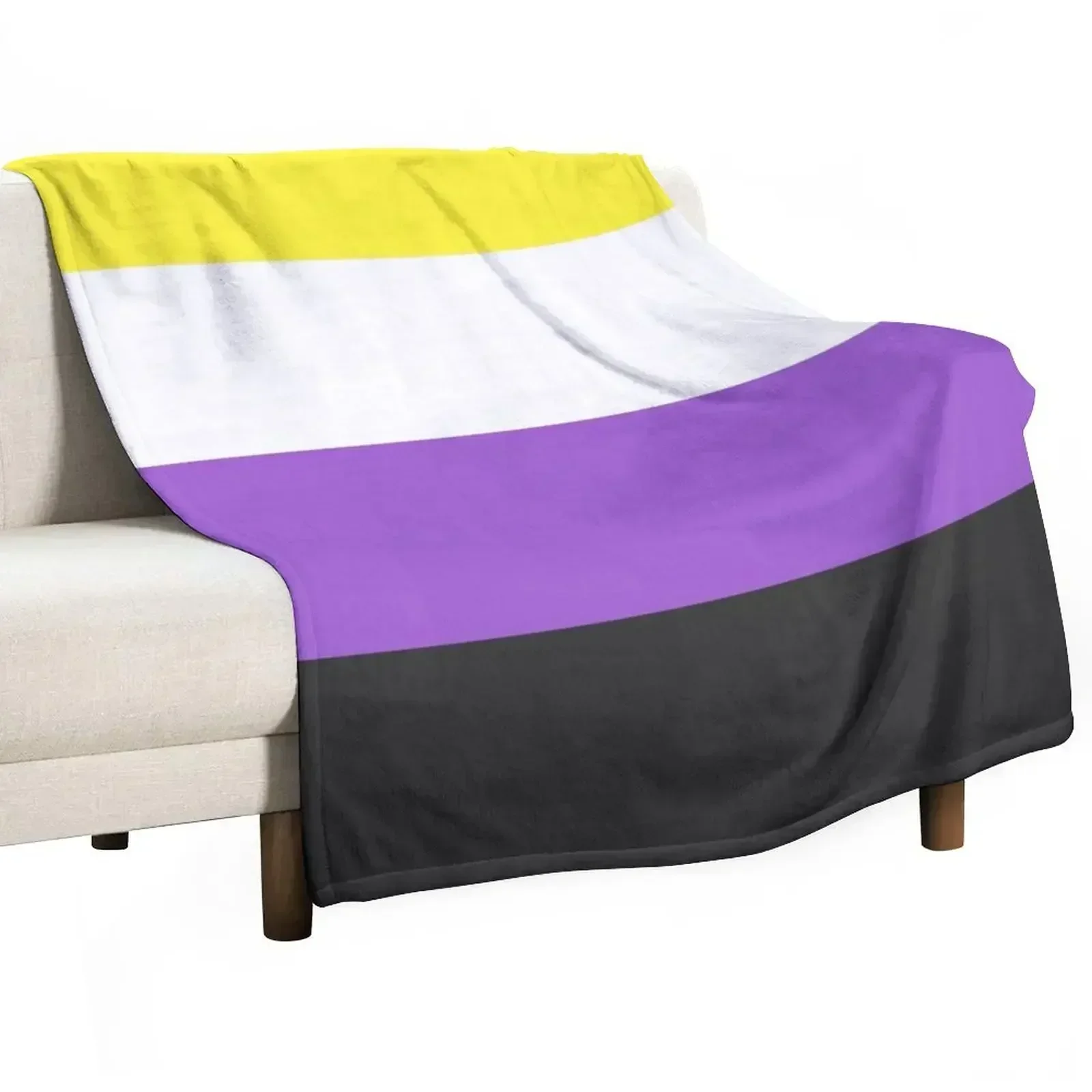 Seamless Repeating Non-Binary Pride Flag Pattern Throw Blanket Hairy Sofa Quilt funny gift Sofa Decorative Sofa Blankets