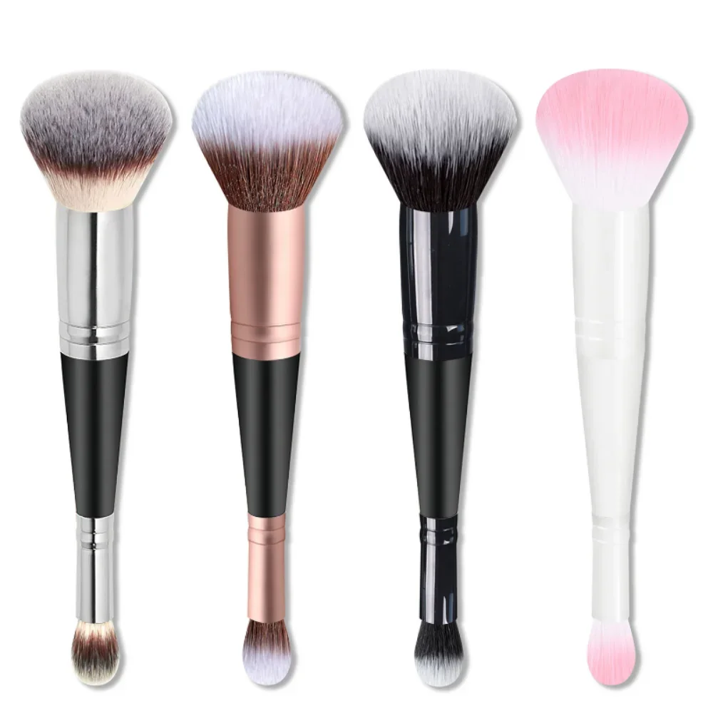 1 Stuks Professionele Cosmetica Make-Up Tool Dubbele Kop Multifunctionele Schaduw Highlight Blush Wenkbrauw Wimper Schoonheidsborstel 2 In 1