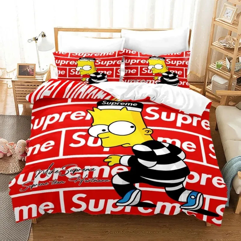 The Simpsons King Size Bedding Sets Anime Lisa Cosplay Cute Bed Quilt Covers Pillowcases Bedroom Duvet Cover Sets