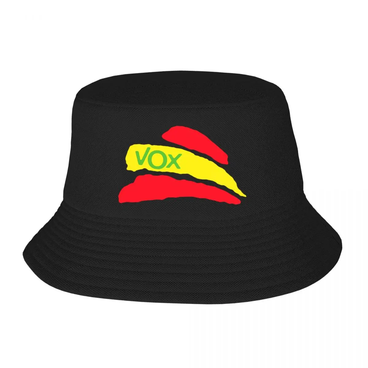 Custom Vox Spanish Flag Bucket Hat for Women Men Printed Spain Political Party Summer Travel Beach Outdoor Fishing Cap