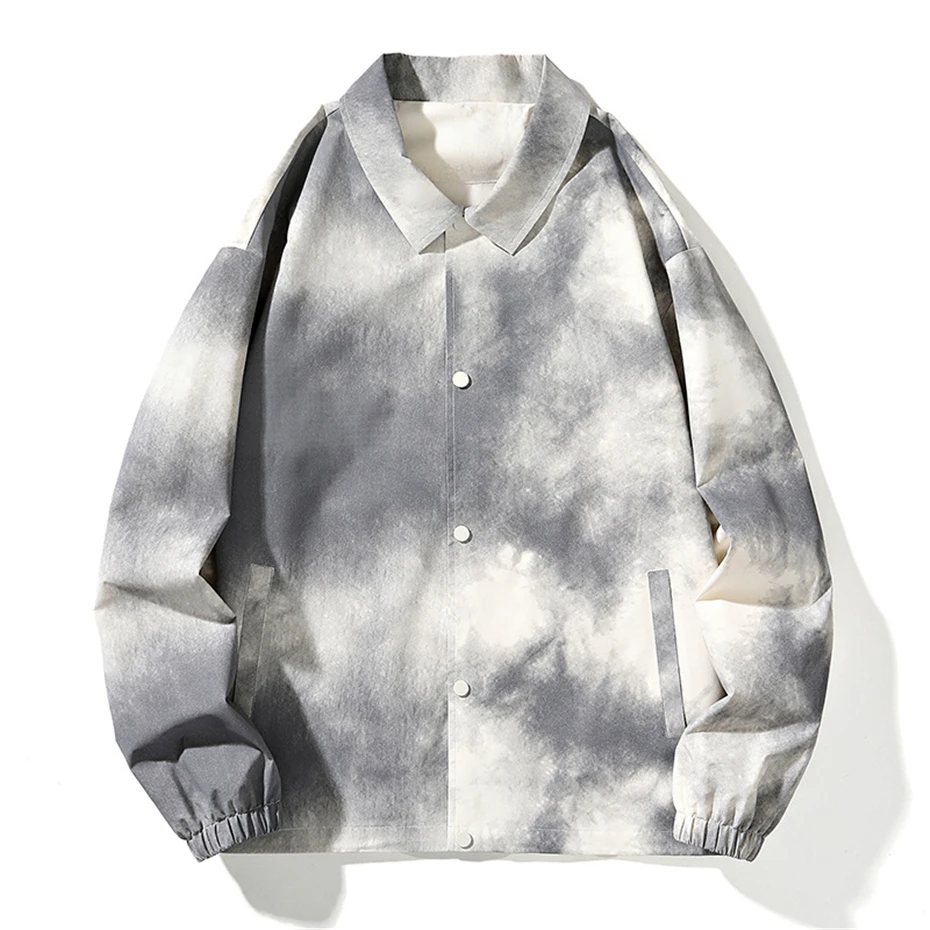 Spring Autumn Tie-dye Jacket Men Fashion Casual Tie-dye Jackets Coat Male