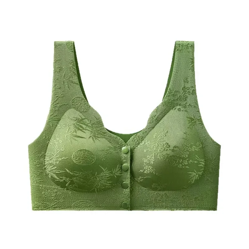 Comfortable Daisy Bras for Older Women Breathable Convenient Front Close Button Cotton Bras No Underwire Plus Size