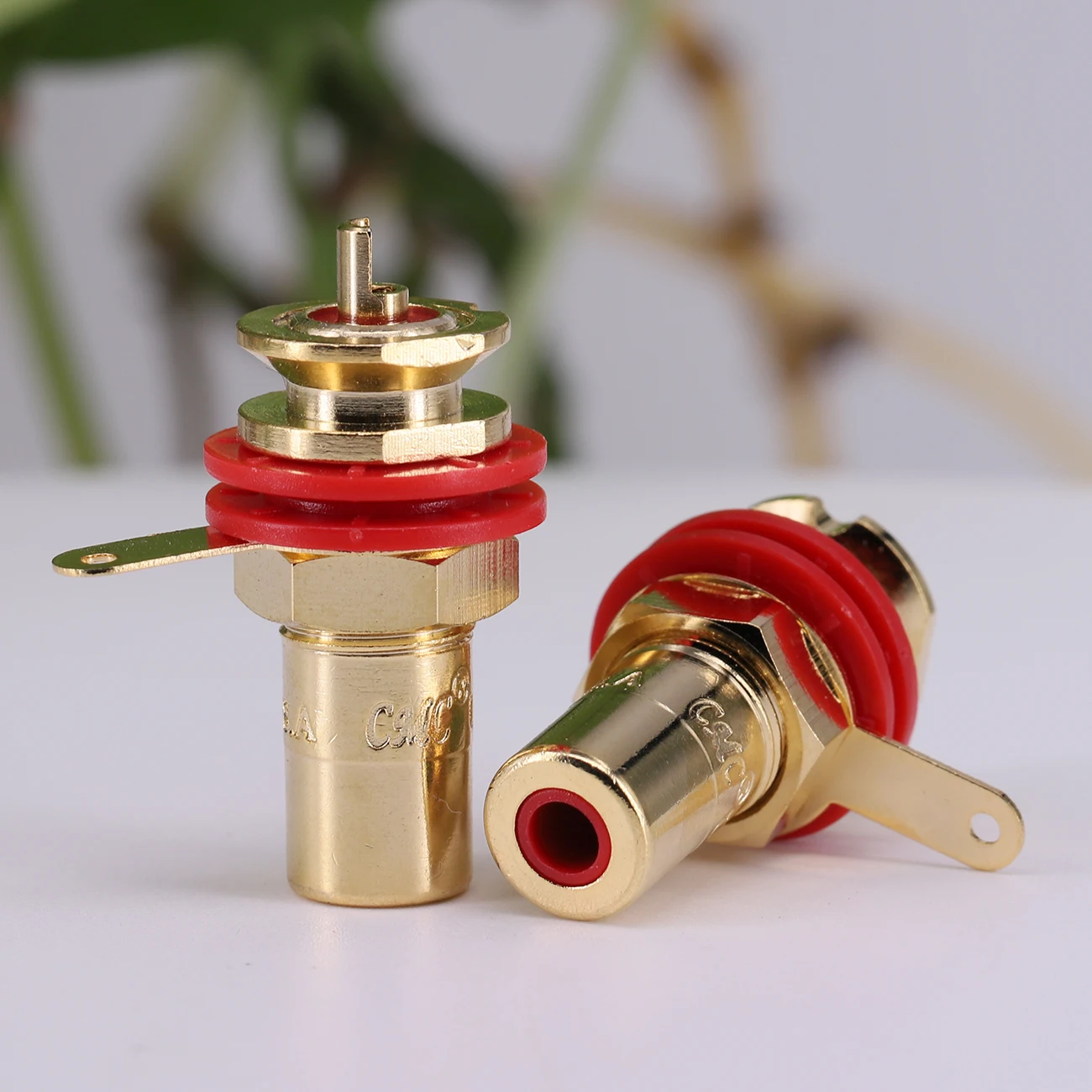 1pair/2PCS RCA Female Terminal Plug Jack Socket Gold Plated Brass For HiFi Audio Video TV CD AMP Signal Panel Chassis Mount