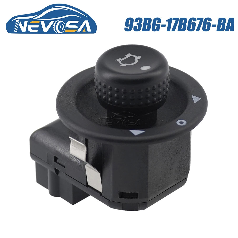 NEVOSA 93BG-17B676-BA For Ford Mondeo MK2 MK3 Fiesta Rearview Rear Mirror Side Remote Control Switch Adjust 93BG17B676BB 4495427