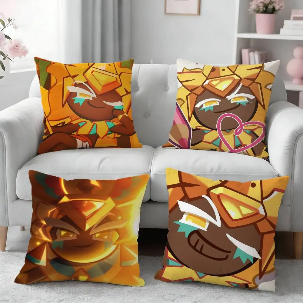 Golden Cheese Cookie Pillow Case Pattern Printed Pillowcase For Living Room Sofa Cushion Cover