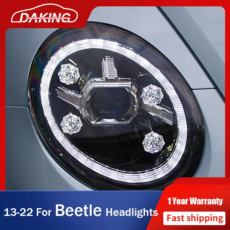 

Headlight For Volkswagen VW Beetle 2013-2022 Headlight Day Running DRL FULL LED Moving Turn Signal Crystal Head Lamp Assembly