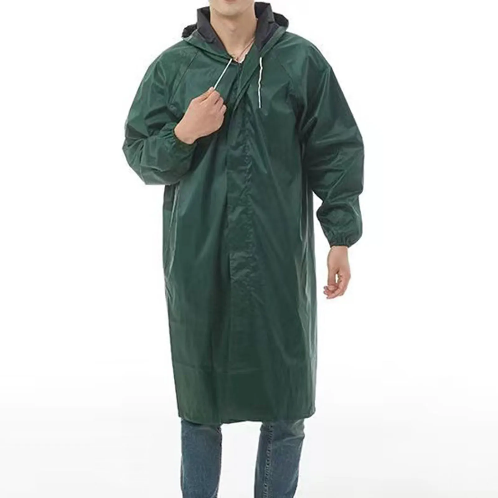 Raincoat with Hood Waterproof Classic Windbreaker Reflective Long Hooded Raincoat Poncho for Men Women Adults Outdoor Activities