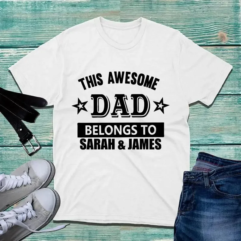 T-shirt personnalisé « Ce papa génial appartient à toi » pour la fête des pères