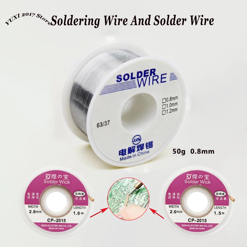 2mm CP-2015 Solder Wire 1.0/1.5m Clean Welding Point 50g 0.8mm 60% High-quality Welding Wire Coil For Electronic Maintenance