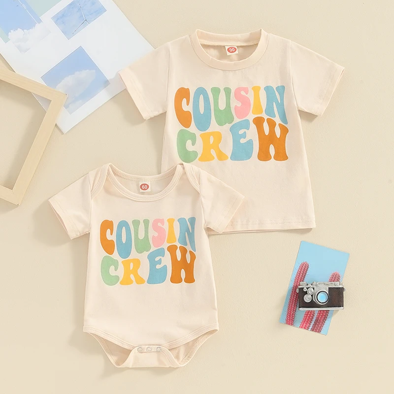 2024-01-17 Lioraitiin Baby Girls Boys Bodysuit Top Colorful Letter Short Sleeve O-Neck Jumpsuits/T Shirts Summer Casual Clothes