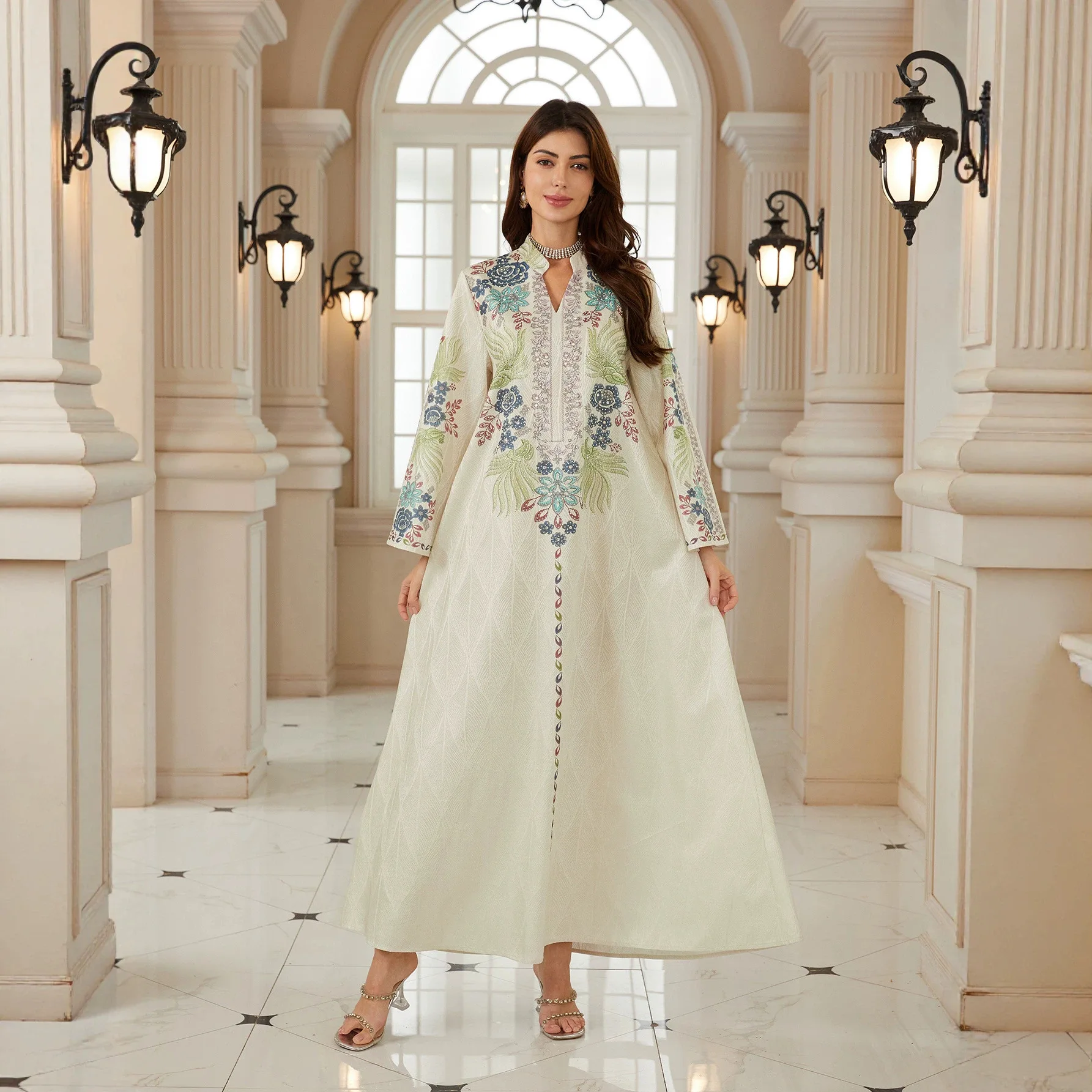 

Eid Muslim Embroidery Dress for Women Abaya Party Long Dresses Caftan Robe Jalabiya Ramadan Morocco Dubai Vestidos Largos
