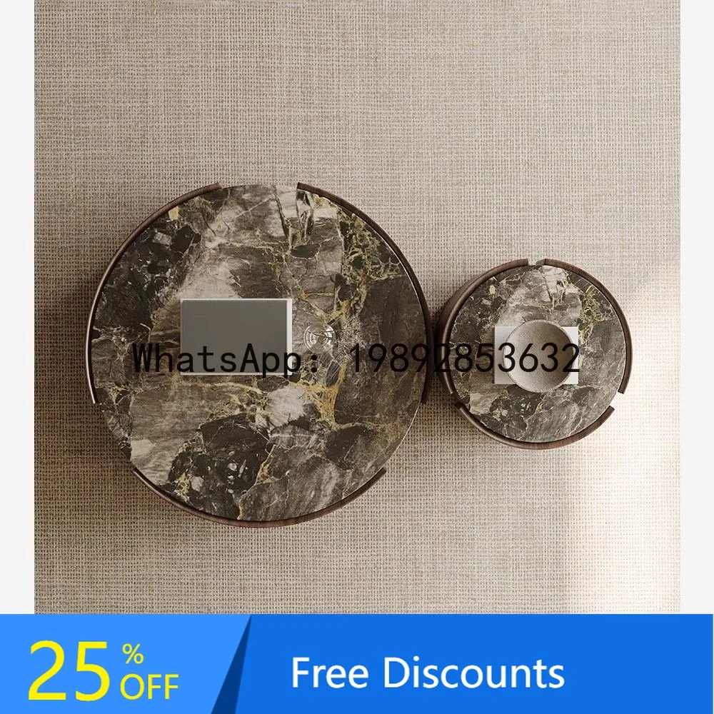 

BF Italian Minimalist Coffee Table Set Nordic Solid Wood Small Apartment Walnut Light Luxury Living Room Home Modern Simple