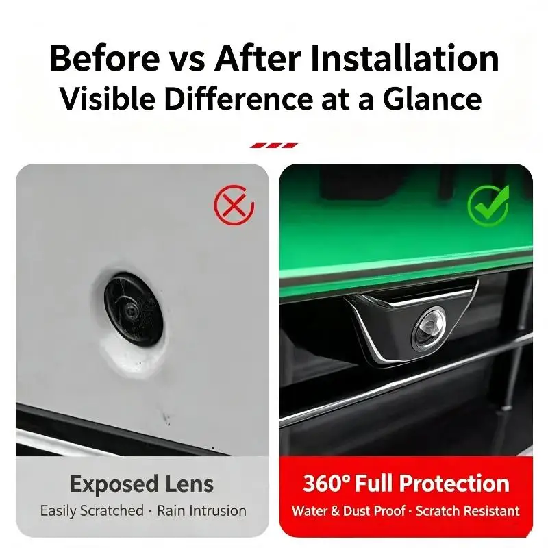 New 2/4PCS Universal 360 Panoramic Reversing Camera Protect Cover Scratch Resistant Waterproof Dustproof