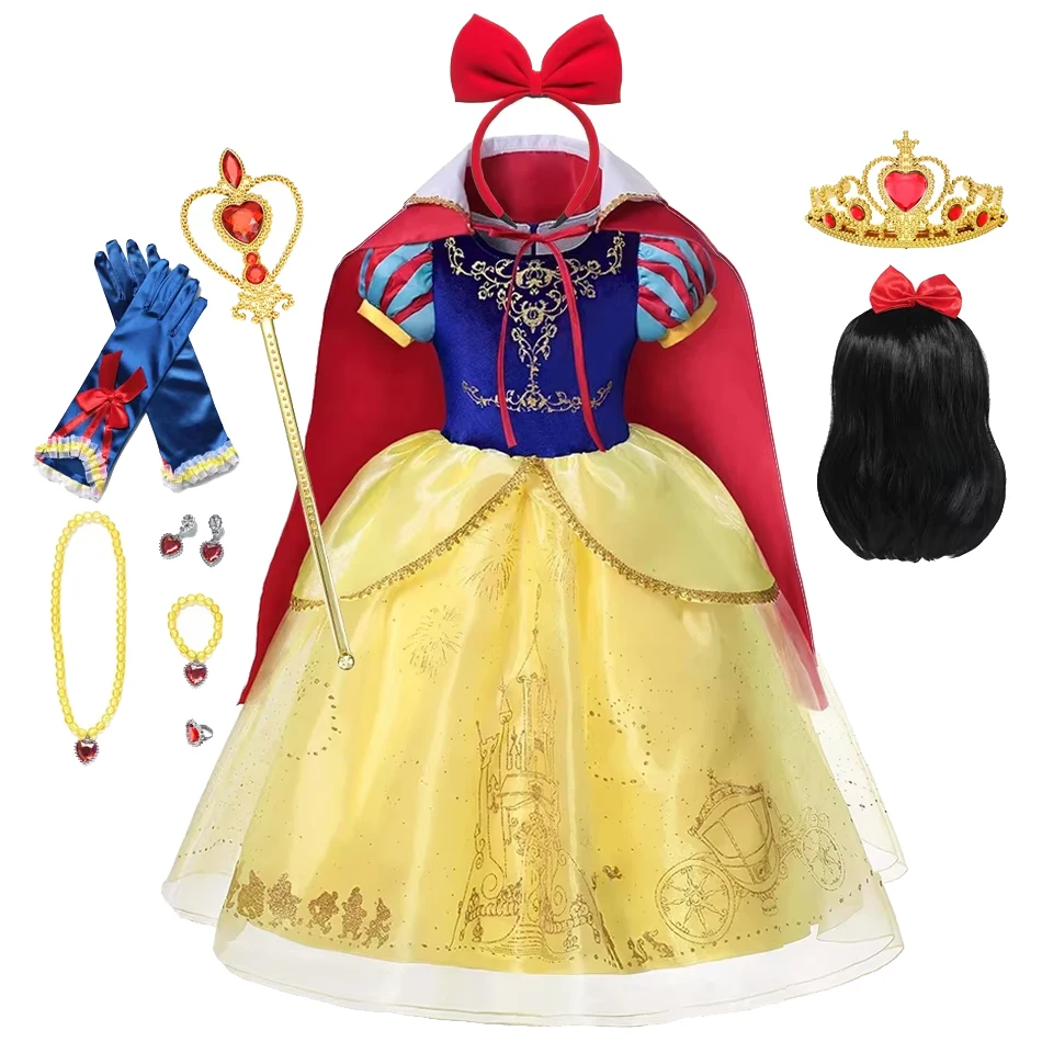 Snow White Princess Dress Girls Party Dresses Kids Dress up Children Girls Birthday Cosplay Costume Kids Prom Party Gown