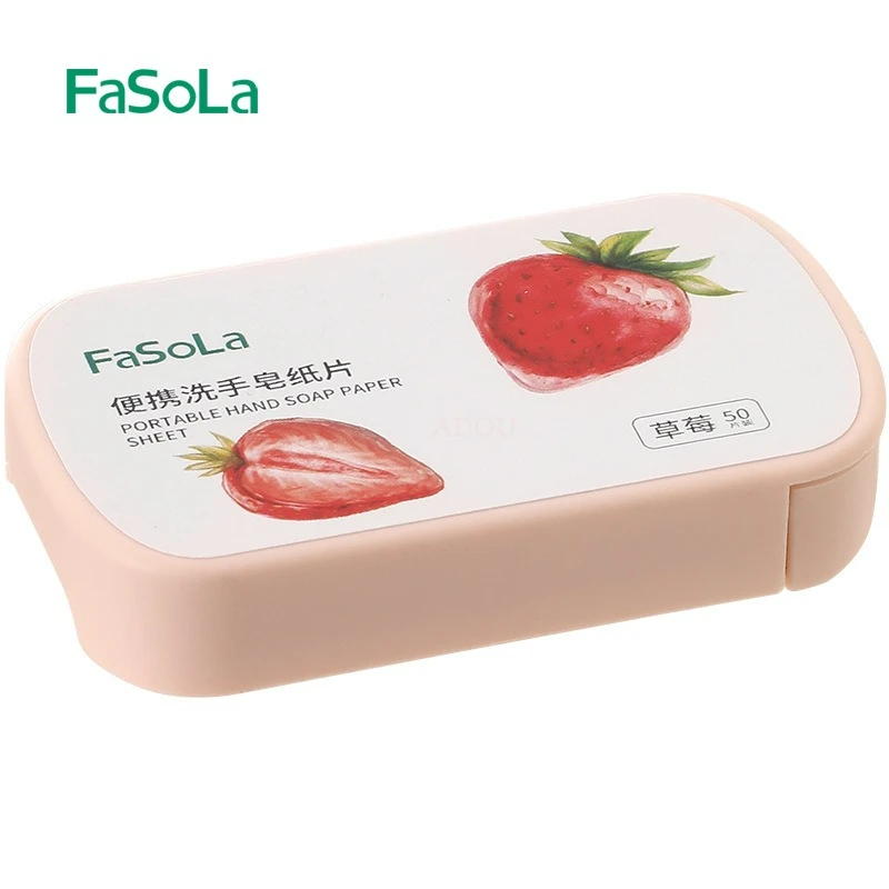 Portable Hand Washing Soap Paper (50 Pieces) Travel Hand Washing Paper Piece out Soap Paper Disposable Portable Student Petal So