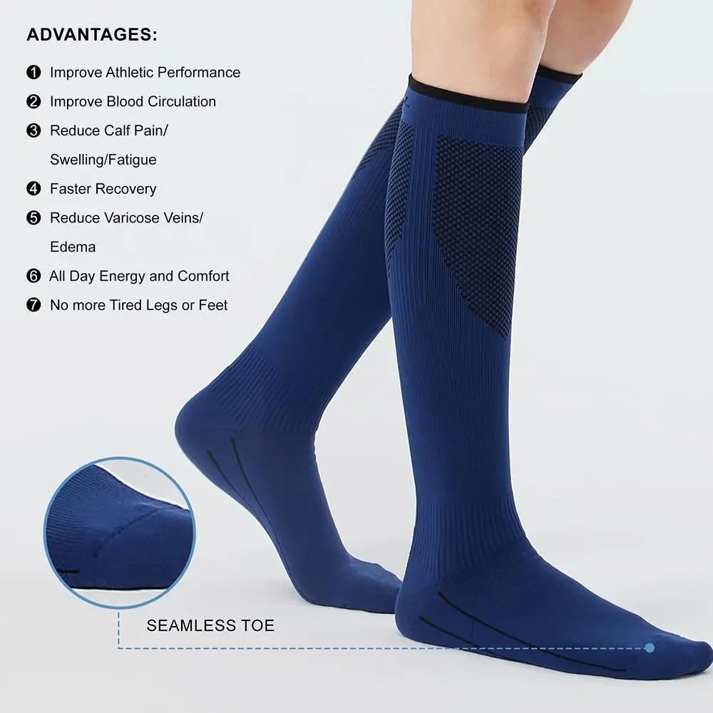 Hot Breathable Compression Socks 20-30 mmHg Moisture-Wicking Circulation Muscle Support Socks Pressure socks for Women and Men