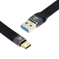 CY Xiwai 0.13M USB 3.0 Type A Male to USB-C USB 3.1 Type C Male Host 10Gbps Flat Slim FPC Data Cable for Laptop & Phone