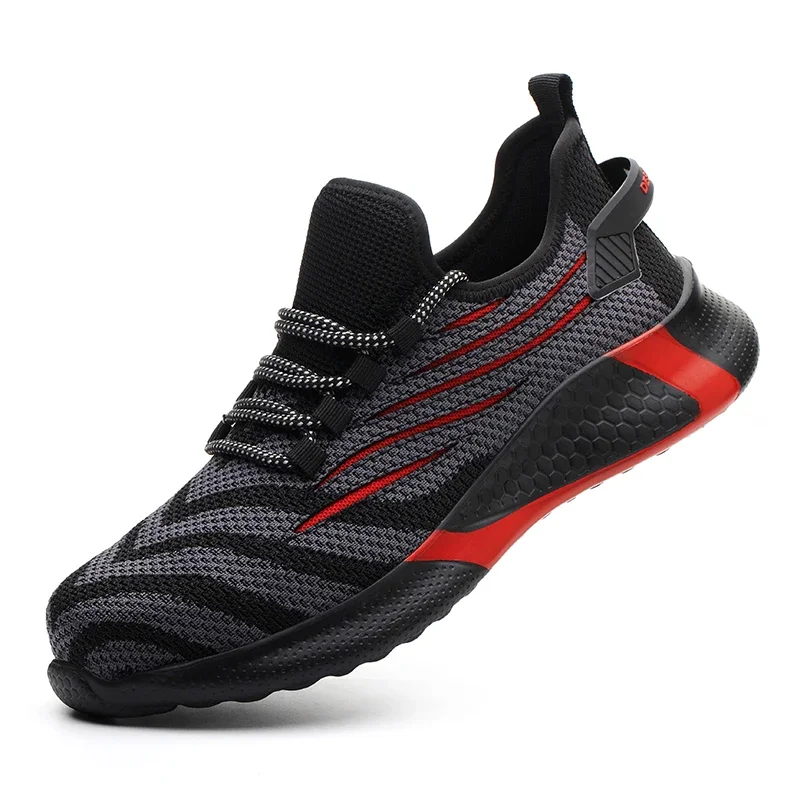 Steel Toe Work Shoes for Men Lightweight Safety Sneakers Comfortable Breathable Anti-Puncture Construction Working Shoes Boots