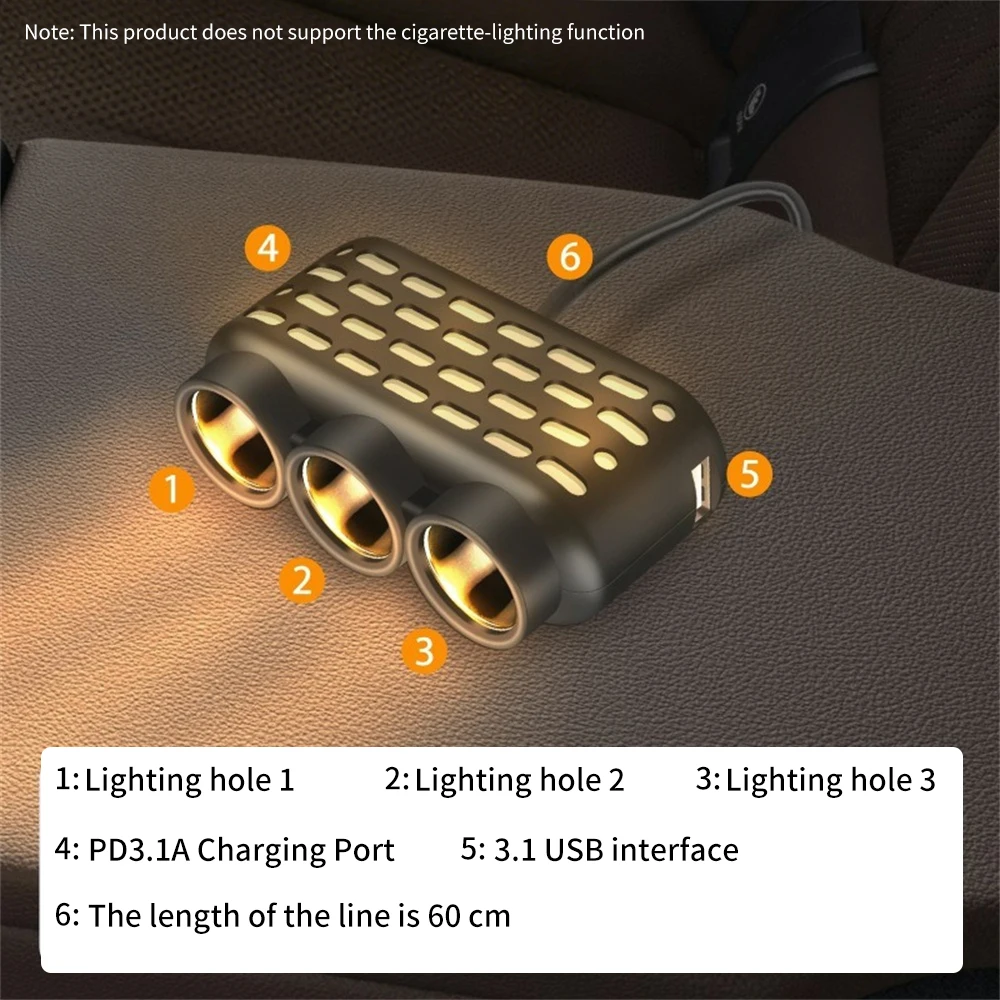 12V 24V Fast Charge Car Adapter 3.1A USB Car Charger Cigarette Lighter Splitter Fast Charging Mobile Phone Power Adapter in Car