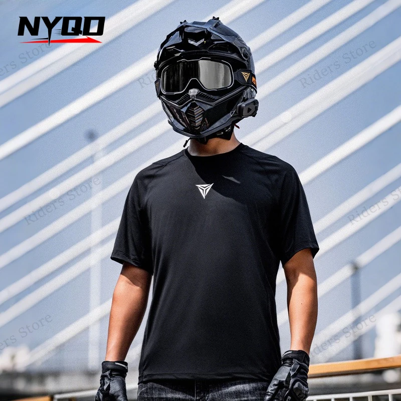 Motorcycle Summer Sun Protection Shirt Quick Dry 7A Antibacterial Long Sleeve Tee Breathable Casual Commute Riding Top
