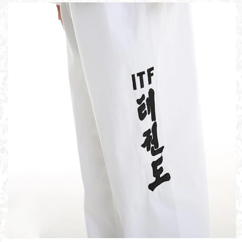 Profissional itf aprovar branco uniforme taekwondo estudante doboks terno quimono artes marciais taekwondo roupas de manga longa fitness gi