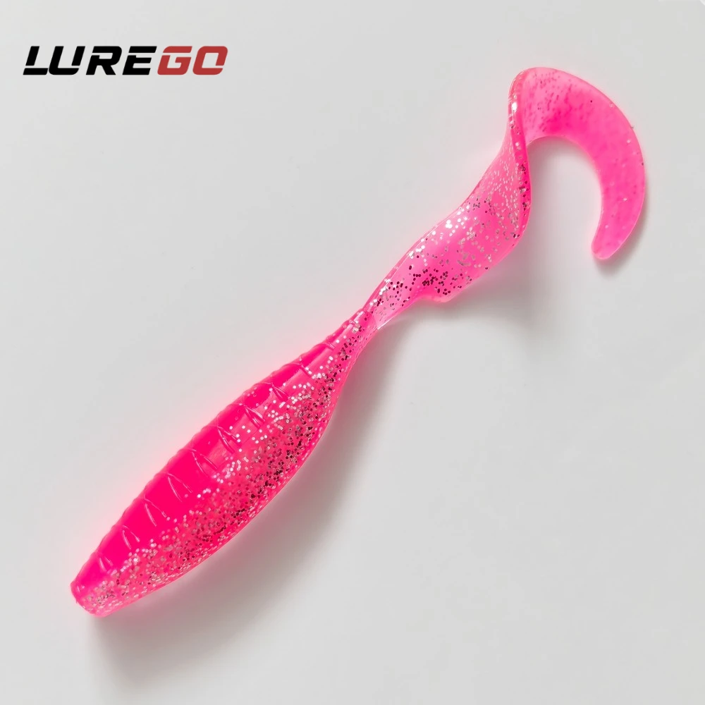 2 Stück PVC Curl Tail Softköder, Hochelastischer Weichplastikköder, Schwimmaktion-Angelköder für Barsch, Forelle, Panfisch