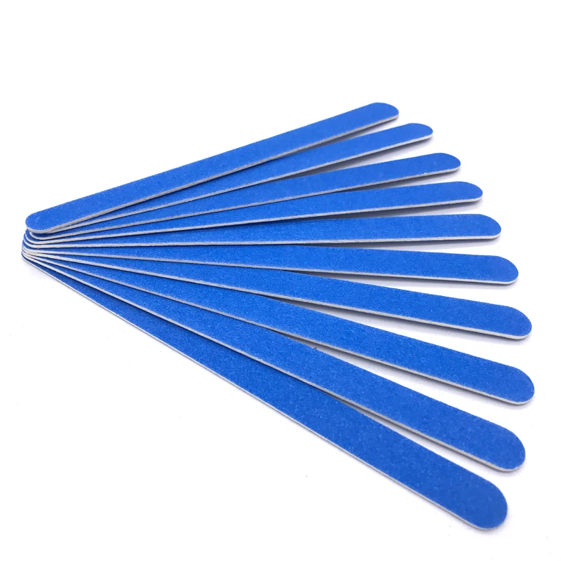20Pcs/Lot Double Sided Thin Nail Files Rose Blue Purple Sandpaper Small Files 180 Grit Wooden Round File Care Nails Beauty Tools