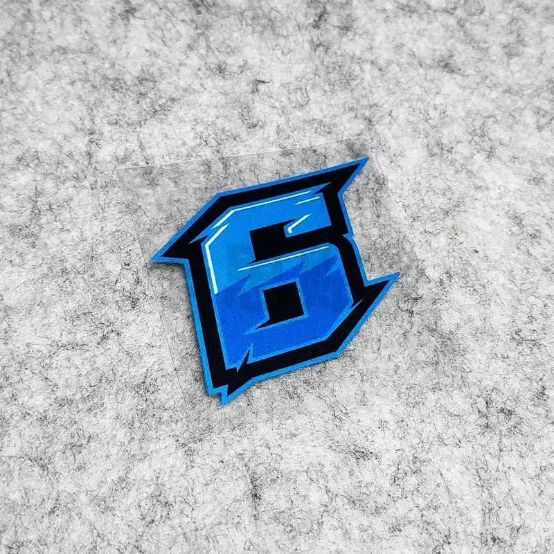 2PC Esports Style Number 0‑9 Stickers, Blue Black Waterproof UV‑Resistant Vinyl Decals for Car Motorcycle Laptop Phone Decor