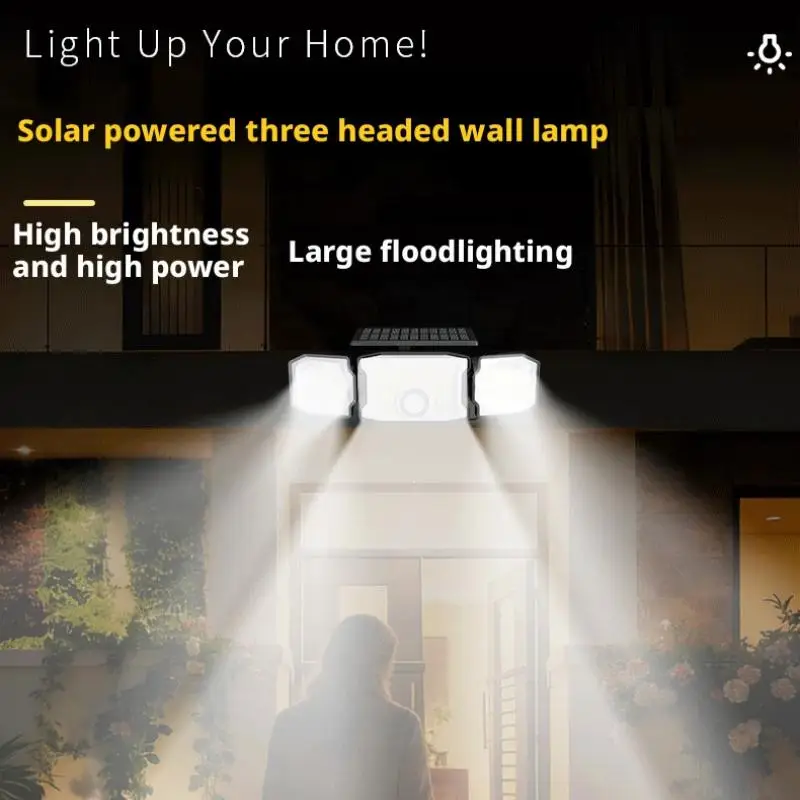 Solar Induction Lamp Long Endurance Outdoor IP67 Waterproof Hanging Wall Light Rotatable Outdoor Integrated Garden Wall Lamp