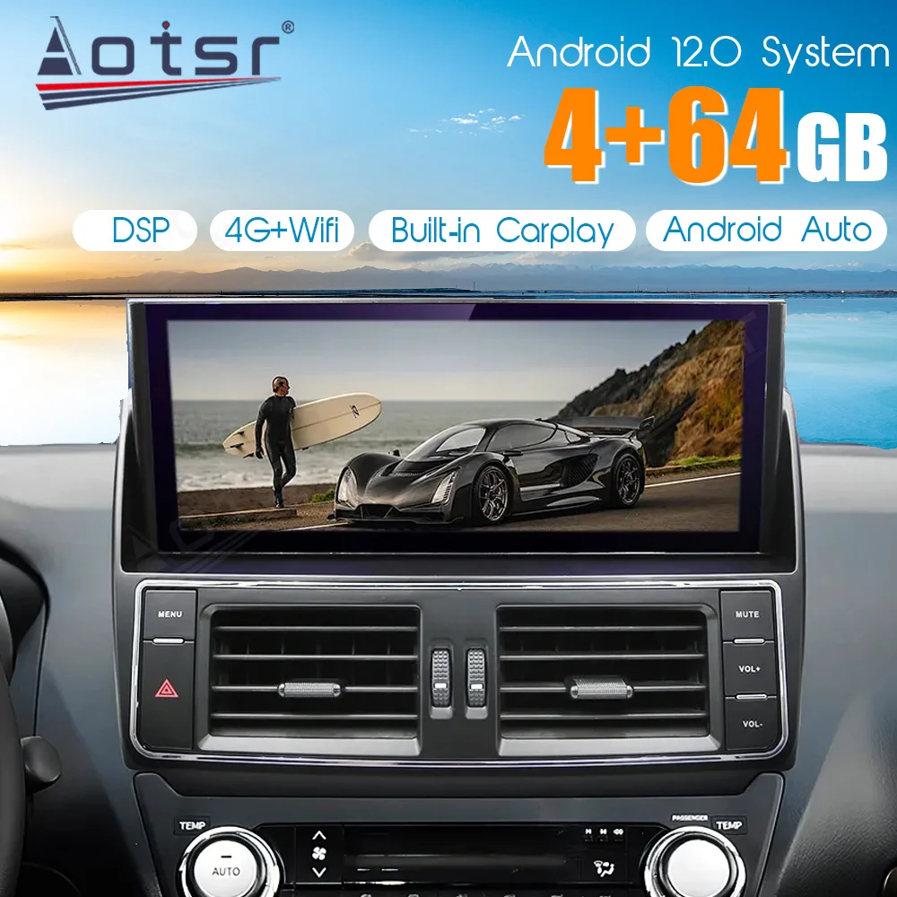 4+64GB Android12 AutoRadio For Toyota Prado 150 2014-2017 Car Radio Multimedia DVD Player Navigation GPS Stereo Radio