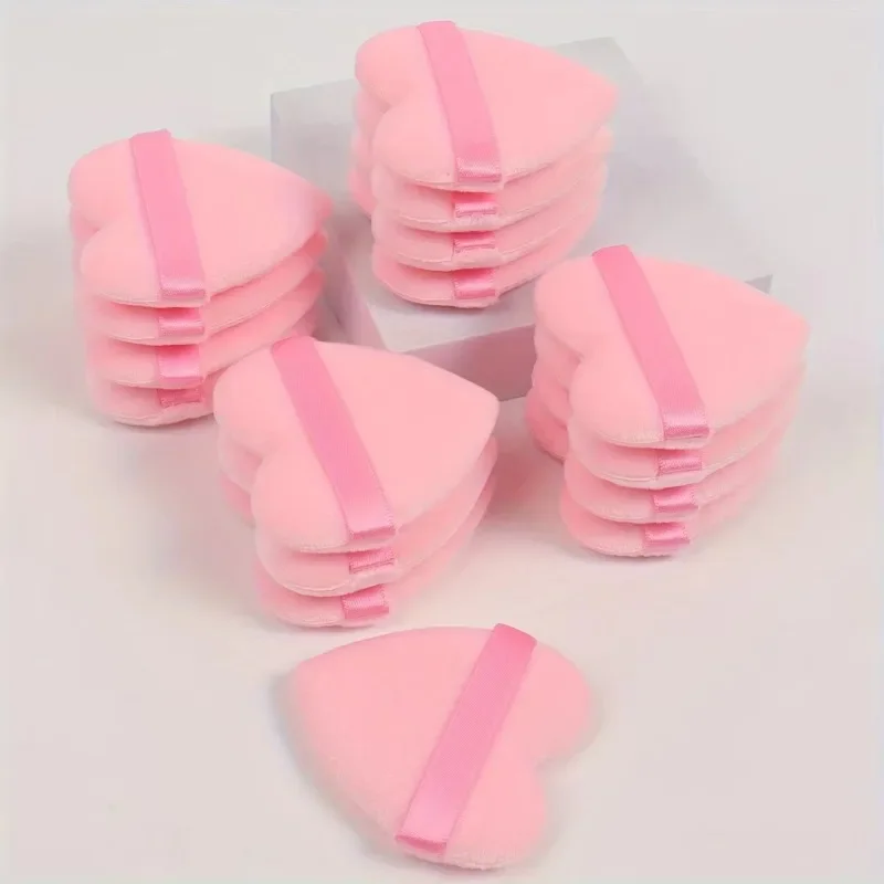 Flocking Powder Puff Love Shape Powder Powder Powder Makeup Cotton Hand Hook Skin Friendly Soft Short Plush Honey Puff