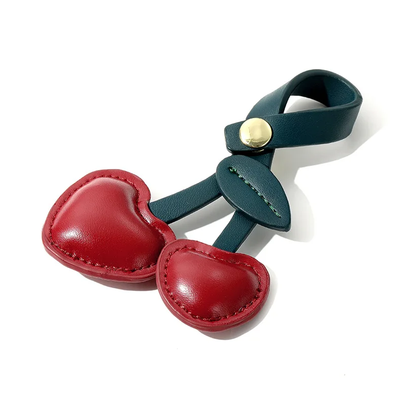 

Cute three-dimensional heart-shaped cherry bag pendant with red heart retro versatile bag key chain