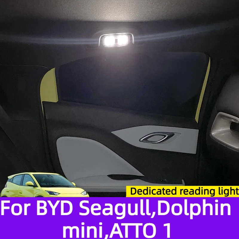 Luz de lectura trasera para BYD Dolphin Surf/Dolphin Mini/Seagull, accesorios 2026/2025, control táctil, antideslumbrante, ahorro de energía, 2024